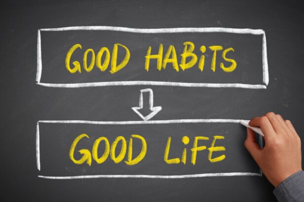 image is showing a text : Good habits can make a good life. - related to 5 habits of highly productive people