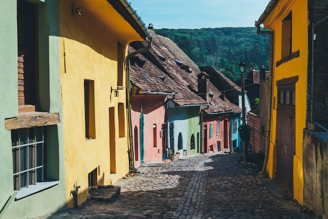 colorful houses in a local street