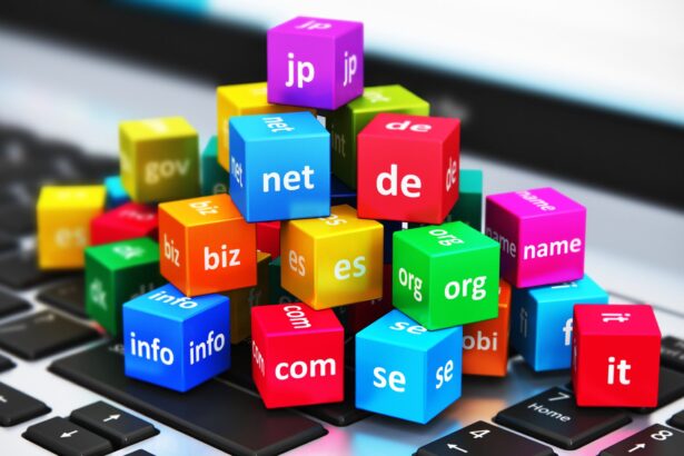 Image is showing lots of colorful cubes. each of them is holding a TDL like : com, org, net, etc - Domain Name 101: A Beginner's Guide to Choosing the Perfect Domain Name